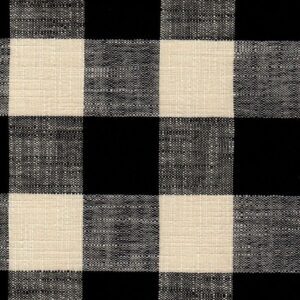 Black and white buffalo plaid pattern with textured fabric.