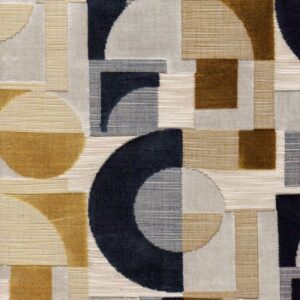 Abstract geometric pattern with earthy tones and textured fabric.